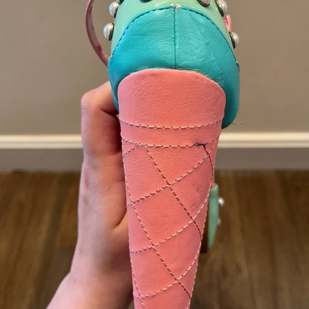 Iron Fist Mint and Pink Platform Heels - Picture 12 of 16